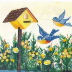 Bird House and Blue Birds