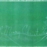 Merry Christmas on Green Fabric