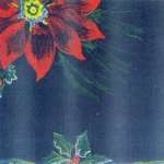 Red Flower on Black Fabric